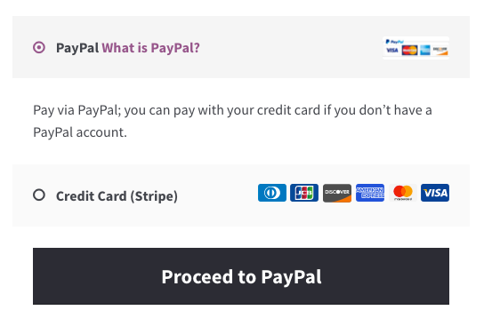 Paypal Icon in WooCommerce